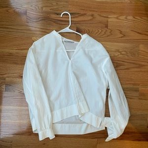Everlane - The Silky Cotton Split-Neck Blouse - size 2 / S